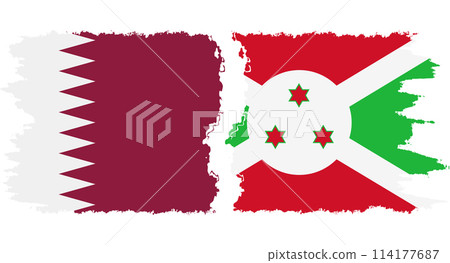 Burundi and Qatar grunge flags connection vector 114177687