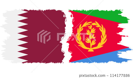 Eritrea and Qatar grunge flags connection vector Eritrea and Qatar grunge flags connection vector 114177886