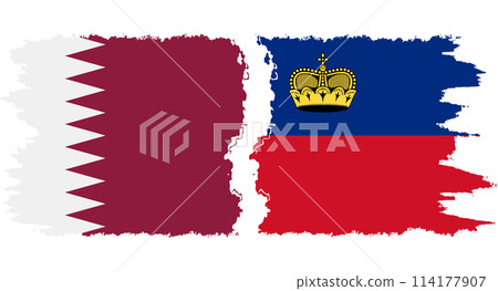 Liechtenstein and Qatar grunge flags connection vector Liechtenstein and Qatar grunge flags connection vector 114177907