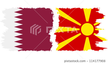 Northern Macedonia and Qatar grunge flags connection vector Northern Macedonia and Qatar grunge flags connection vector 114177908