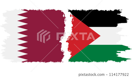 Palestine and Qatar grunge flags connection vector Palestine and Qatar grunge flags connection vector 114177922