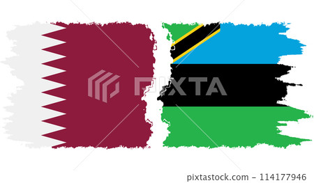 Zanzibar and Qatar grunge flags connection vector - Stock Illustration ...