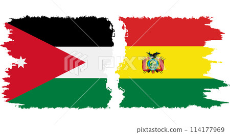 Bolivia and Jordan grunge flags connection vector Bolivia and Jordan grunge flags connection vector 114177969
