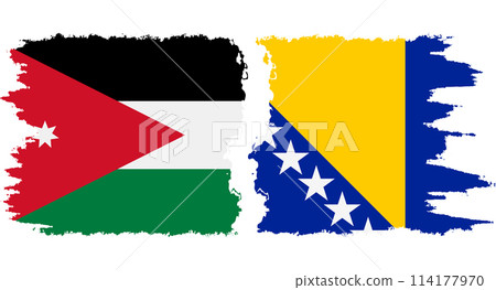 Bosnia and Herzegovina and Jordan grunge flags connection vector Bosnia and Herzegovina and Jordan grunge flags connection vector 114177970