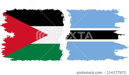 Botswana and Jordan grunge flags connection vector Botswana and Jordan grunge flags connection vector 114177972