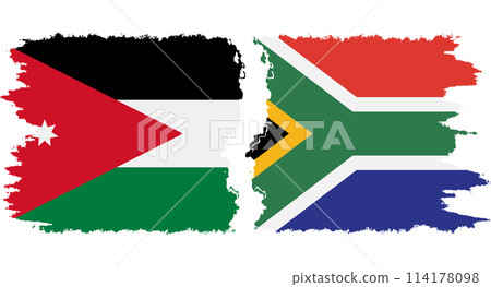 South Africa and Jordan grunge flags connection vector South Africa and Jordan grunge flags connection vector 114178098