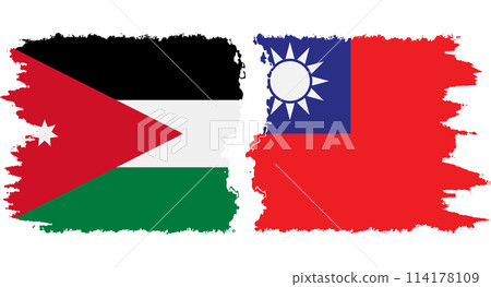 Taiwan and Jordan grunge flags connection vector Taiwan and Jordan grunge flags connection vector 114178109