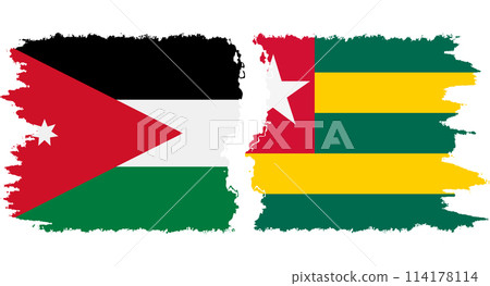Togolese Republic and Jordan grunge flags connection vector Togolese Republic and Jordan grunge flags connection vector 114178114