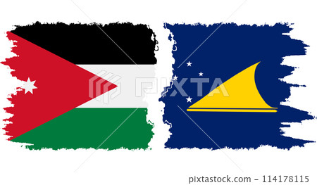 Tokelau and Jordan grunge flags connection vector Tokelau and Jordan grunge flags connection vector 114178115