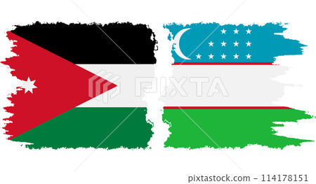 Uzbekistan and Jordan grunge flags connection vector Uzbekistan and Jordan grunge flags connection vector 114178151
