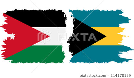 Bahamas and Jordan grunge flags connection vector 114178159