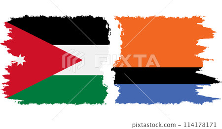 Chagos and Jordan grunge flags connection vector 114178171