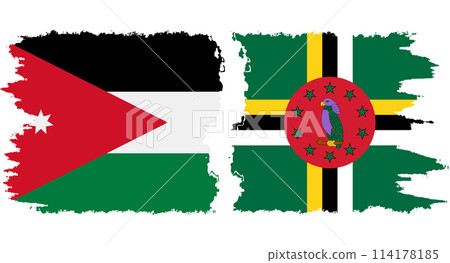 Dominica and Jordan grunge flags connection vector Dominica and Jordan grunge flags connection vector 114178185