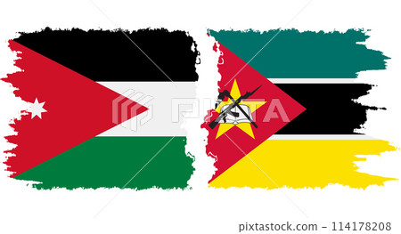 Mozambique and Jordan grunge flags connection vector Mozambique and Jordan grunge flags connection vector 114178208