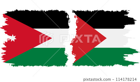 Palestine and Jordan grunge flags connection vector Palestine and Jordan grunge flags connection vector 114178214
