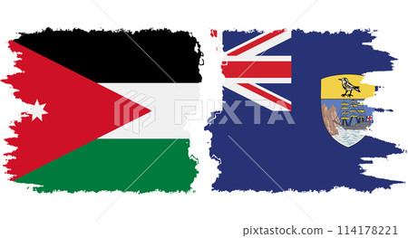 Saint Helena and Jordan grunge flags connection vector 114178221