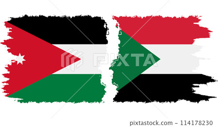Sudan and Jordan grunge flags connection vector Sudan and Jordan grunge flags connection vector 114178230