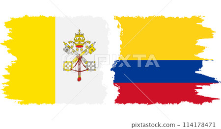 Colombia and Vatican grunge flags connection vector 114178471