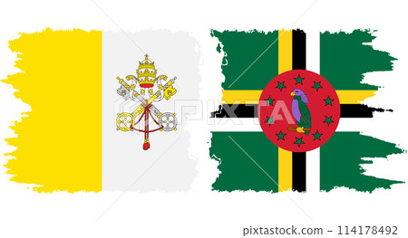 Dominica and Vatican grunge flags connection vector Dominica and Vatican grunge flags connection vector 114178492
