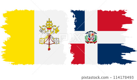 Dominican Republic and Vatican grunge flags connection vector 114178493