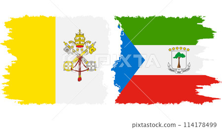 Equatorial Guinea and Vatican grunge flags connection vector Equatorial Guinea and Vatican grunge flags connection vector 114178499
