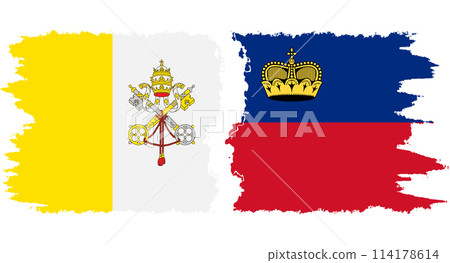 Liechtenstein and Vatican grunge flags connection vector Liechtenstein and Vatican grunge flags connection vector 114178614