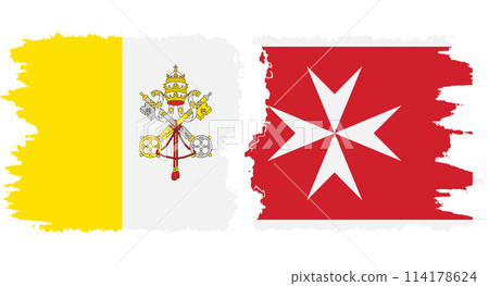Malta and Vatican grunge flags connection vector Malta and Vatican grunge flags connection vector 114178624