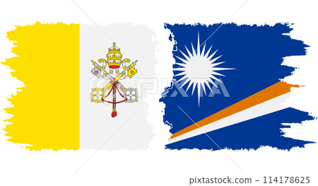 Marshall Islands and Vatican grunge flags connection vector Marshall Islands and Vatican grunge flags connection vector 114178625