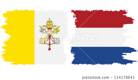 Netherlands and Vatican grunge flags connection vector Netherlands and Vatican grunge flags connection vector 114178641