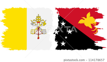 Papua New Guinea and Vatican grunge flags connection vector Papua New Guinea and Vatican grunge flags connection vector 114178657