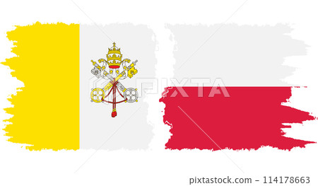Poland and Vatican grunge flags connection vector 114178663