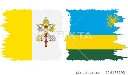 Rwandan and Vatican grunge flags connection vector Rwandan and Vatican grunge flags connection vector 114178693