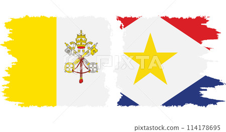 Saba and Vatican grunge flags connection vector 114178695