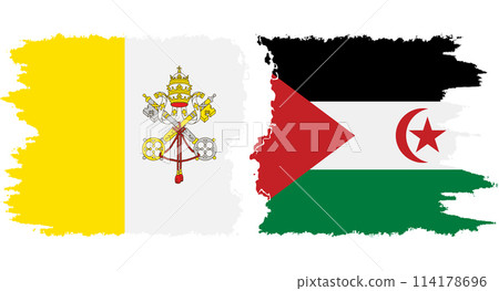 Western Sahara and Vatican grunge flags connection vector Western Sahara and Vatican grunge flags connection vector 114178696