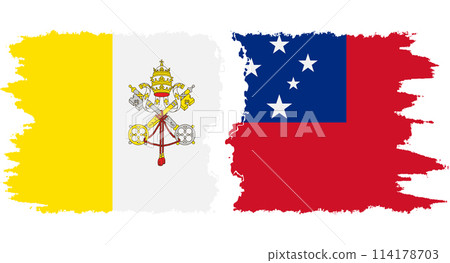 Samoa and Vatican grunge flags connection vector 114178703
