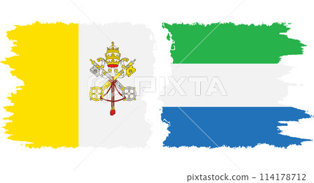 Sierra Leone and Vatican grunge flags connection vector 114178712