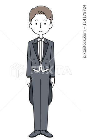 Illustration of a man in a tailcoat Illustration of a man in a tailcoat 114178724