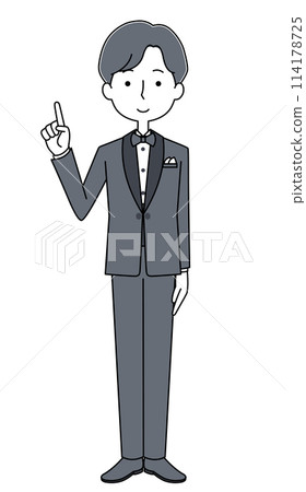 Illustration of a man wearing a tuxedo 114178725