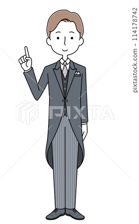 一個穿著晨禮服的男人的插圖 一個穿著晨禮服的男人的插圖 114178742