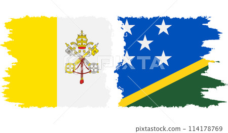 Solomon Islands and Vatican grunge flags connection vector Solomon Islands and Vatican grunge flags connection vector 114178769