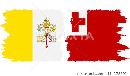 Tonga and Vatican grunge flags connection vector Tonga and Vatican grunge flags connection vector 114178891