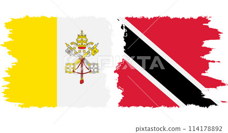 Trinidad and Tobago and Vatican grunge flags connection vector 114178892