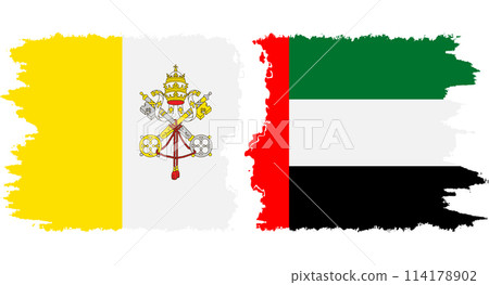 United Arab Emirates and Vatican grunge flags connection vector United Arab Emirates and Vatican grunge flags connection vector 114178902