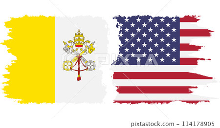 United States and Vatican grunge flags connection vector 114178905