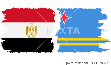 Aruba and Egypt grunge flags connection vector 114178924