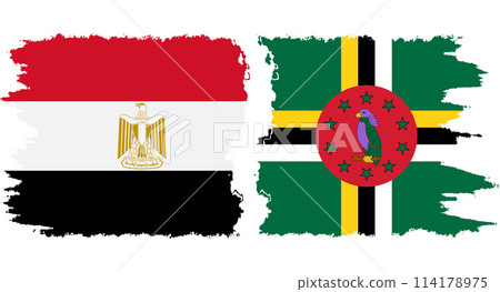Dominica and Egypt grunge flags connection vector Dominica and Egypt grunge flags connection vector 114178975