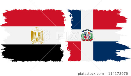 Dominican Republic and Egypt grunge flags connection vector 114178976