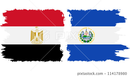 El Salvador and Egypt grunge flags connection vector El Salvador and Egypt grunge flags connection vector 114178980