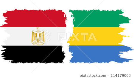 Gabon and Egypt grunge flags connection vector Gabon and Egypt grunge flags connection vector 114179003