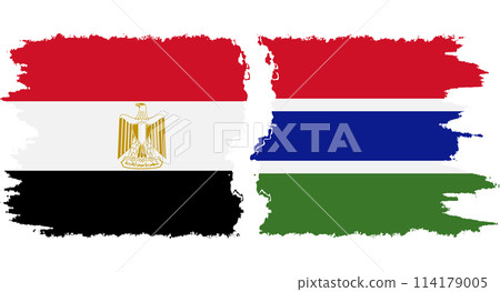 Gambia and Egypt grunge flags connection vector Gambia and Egypt grunge flags connection vector 114179005